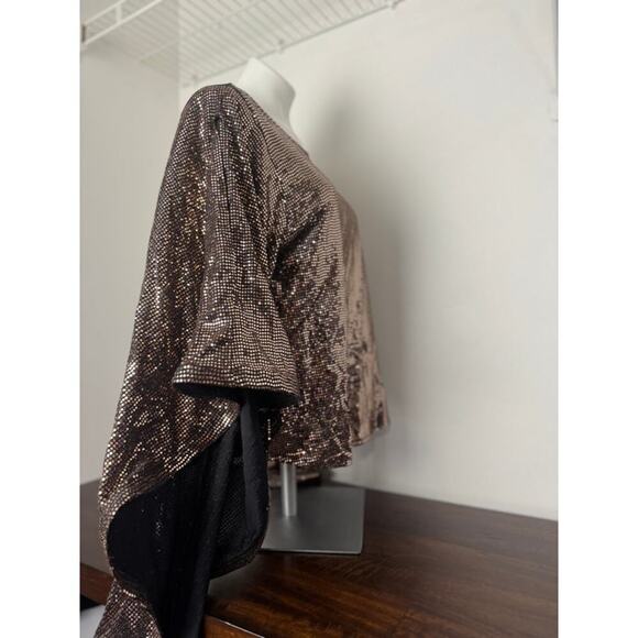 ASOPH Gold Sequin Dramatic Top with Long Sleeves Size 3X - Picture 8 of 13